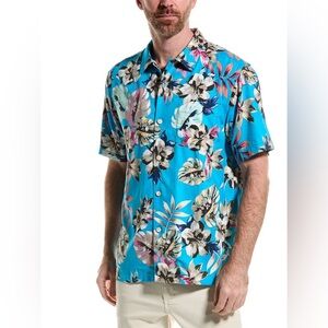 Tommy Bahama Island Zone Jetties Beach Blooms Silk Blend Camp Shirt Men’s size M